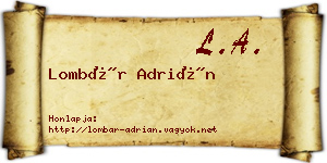 Lombár Adrián névjegykártya
